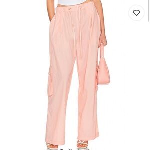 Blank NYC High Rise Pull On Cargo Pants Elastic Waist in Primrose Pink Size XS